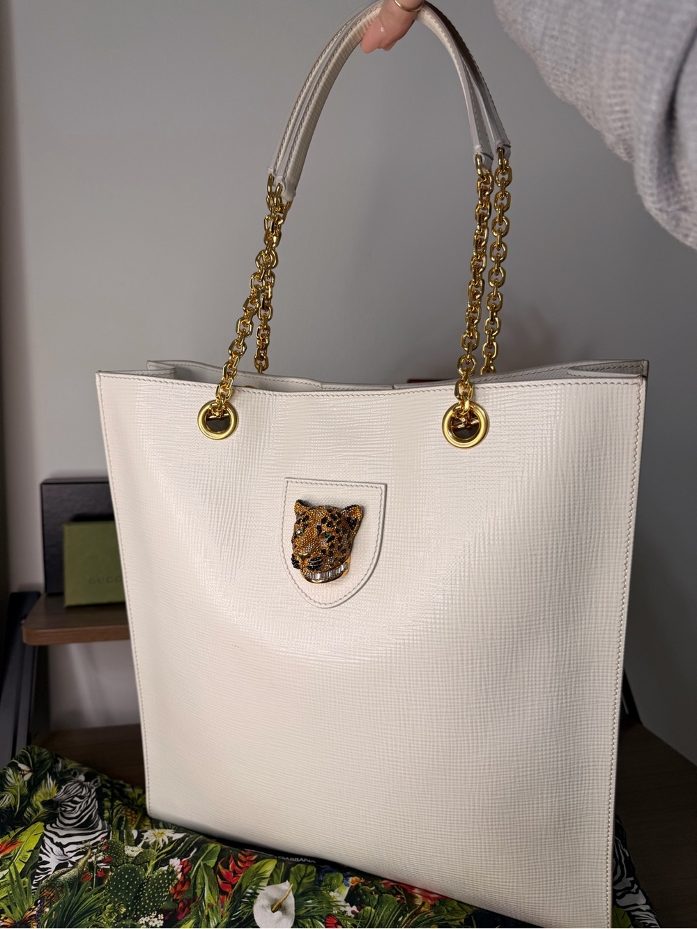 AUTHENTIC - RARE FIND -Dolce & Gabanna Jungle Edition Crystal Leopard Head Tote